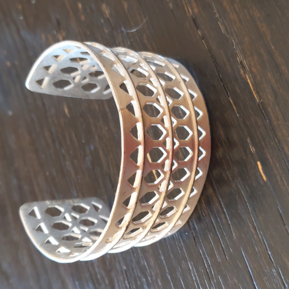 S&D Silver Plait Cuff Bracelet